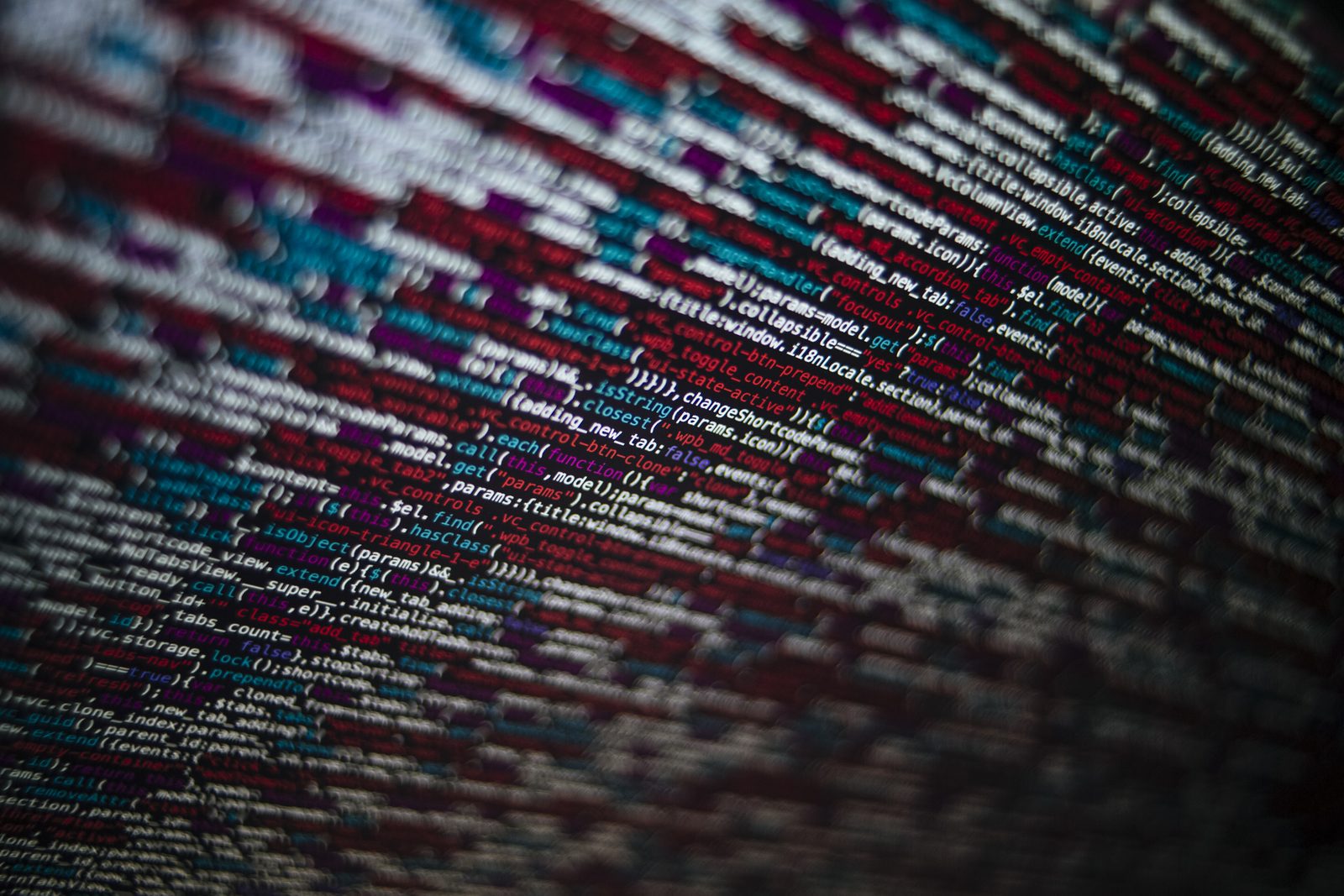 Abstract code lines with varying colors