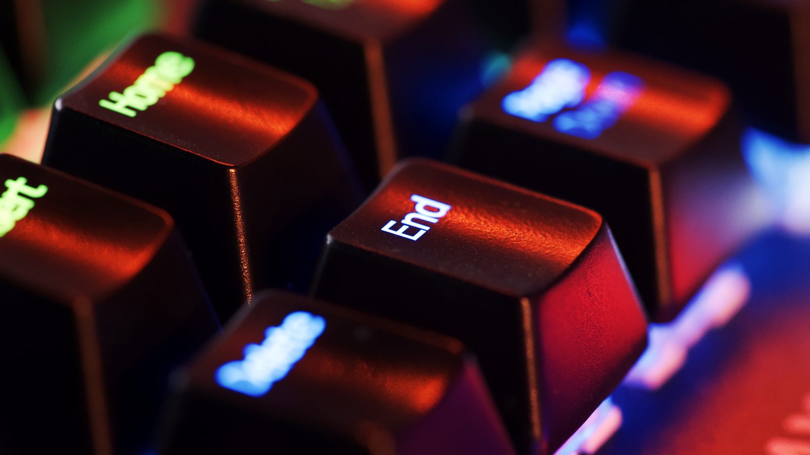 Keyboard key end macro shot modern gaming k